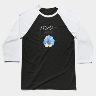 Pansy Flower Minimalist Abstract Vintage Retro Floral Baseball T-Shirt